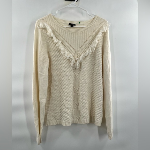 Talbots cream wool blend sweater long sleeve L - Picture 1 of 6